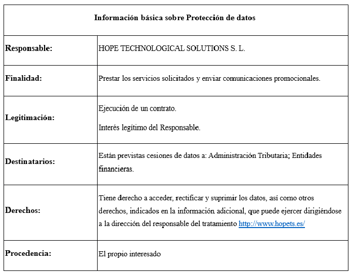 informacion basica proteccion de datos